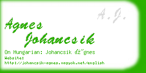 agnes johancsik business card